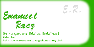 emanuel racz business card